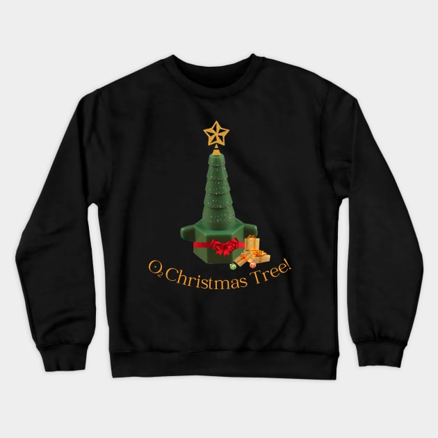 O2 Christmas Tree Funny Respiratory Therapist Nurse RT ICU Crewneck Sweatshirt by MalibuSun